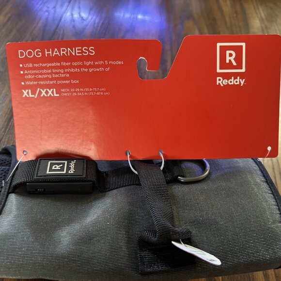 Reddy XL/XXL Dog Harness w/Fiber Optic Light Unisex Black - Picture 3 of 7